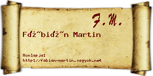 Fábián Martin névjegykártya