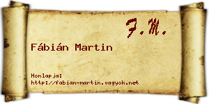 Fábián Martin névjegykártya