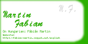 martin fabian business card