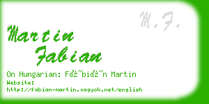 martin fabian business card